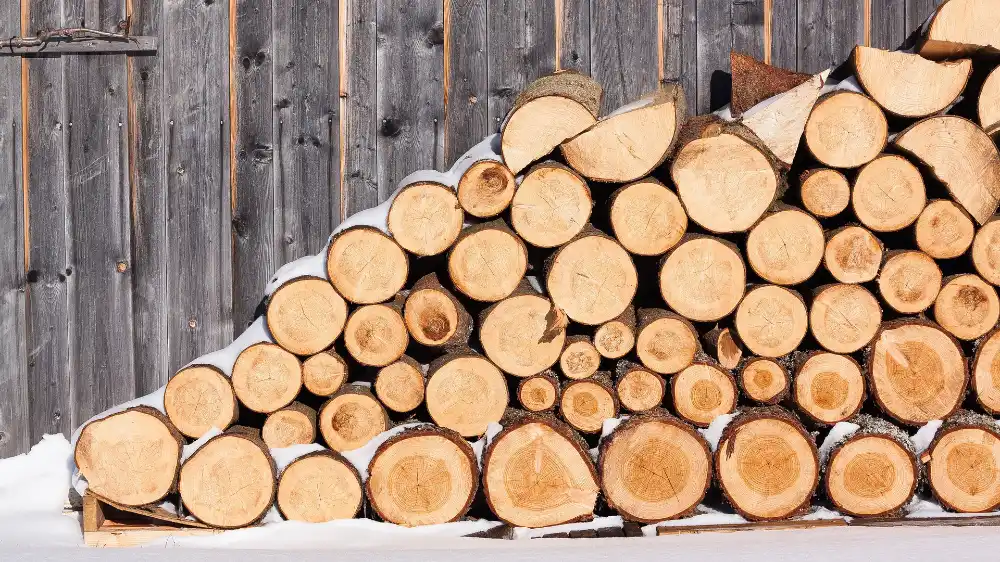 Brennholz im Winter